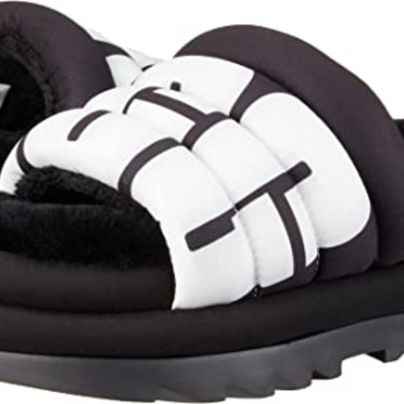 Ugg Women's Maxi Slide Logo Black Platform Size 8 NEW - Picture 5 of 5